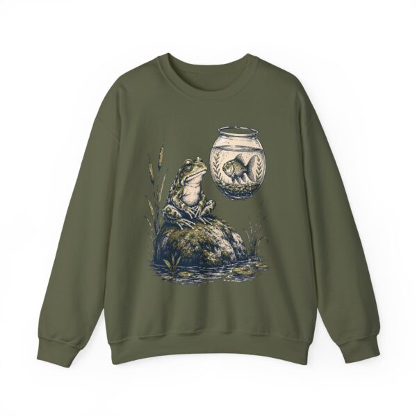 Vintage Frog & Floating Fishbowl Sweatshirt — Nostalgic Nature Crewneck