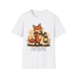 Clever Fox with Lantern T-Shirt | Whimsical Cute Fox Illustration