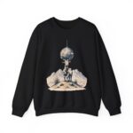 Goat Disco Crewneck Sweatshirt — Retro Disco Ball Farm Graphic