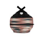 Backpack - Pink Green and White Diamond Geometric Pattern Print