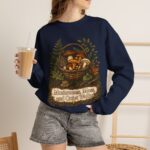 Mushroom Basket Sweatshirt — "Mushrooms, Moss, and Quiet Walks" Cozy Nature Crewneck