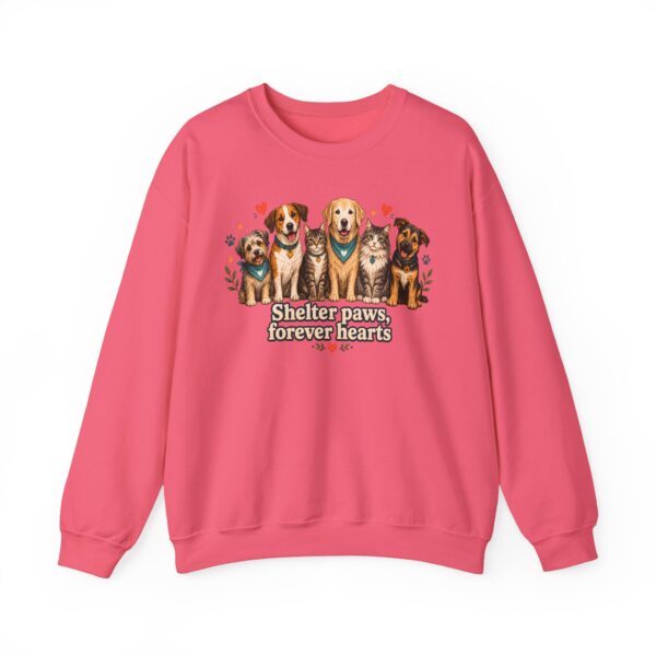 Shelter Paws Crewneck Sweatshirt — "Shelter Paws, Forever Hearts" Rescue Dog & Cat Pullover