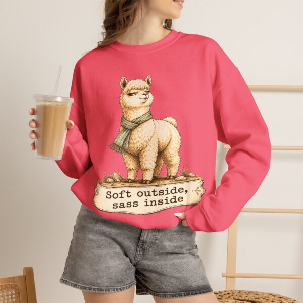 Alpaca Crewneck Sweatshirt – "Soft outside, sass inside" Cozy Graphic Pullover