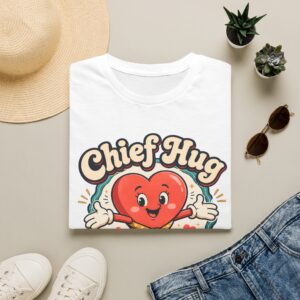 Chief Hug Officer T-Shirt — Cute Retro Heart Cartoon Gift