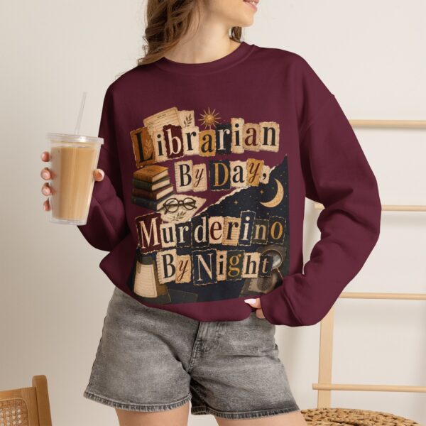 Librarian By Day Murderino By Night Sweatshirt — Cozy Mystery Lover Crewneck