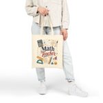 Math Teacher Canvas Tote Bag — Cute School Supplies Design