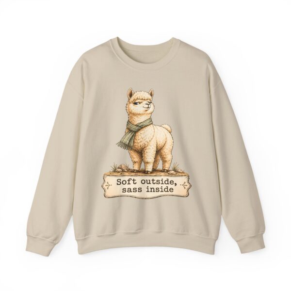 Alpaca Crewneck Sweatshirt – "Soft outside, sass inside" Cozy Graphic Pullover