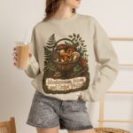 Mushroom Basket Sweatshirt — "Mushrooms, Moss, and Quiet Walks" Cozy Nature Crewneck
