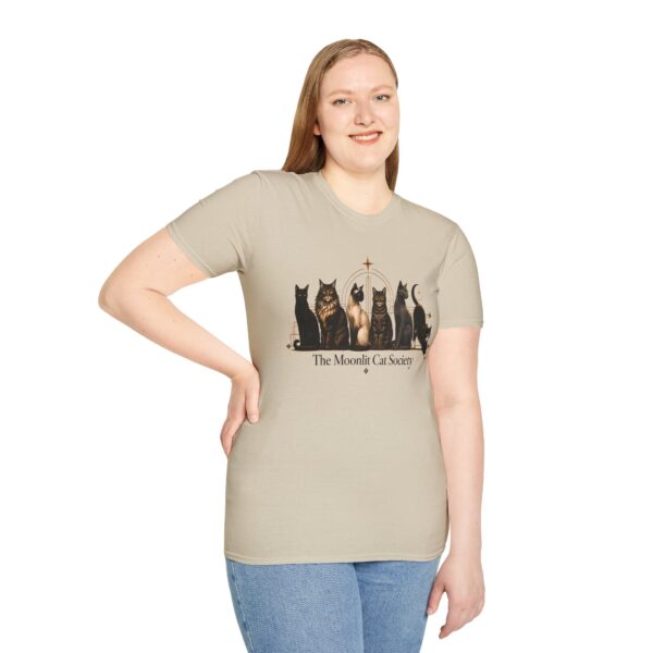 Moonlit Cat Society Graphic Tee - Cat Moonlight Shirt