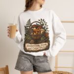 Mushroom Basket Sweatshirt — "Mushrooms, Moss, and Quiet Walks" Cozy Nature Crewneck