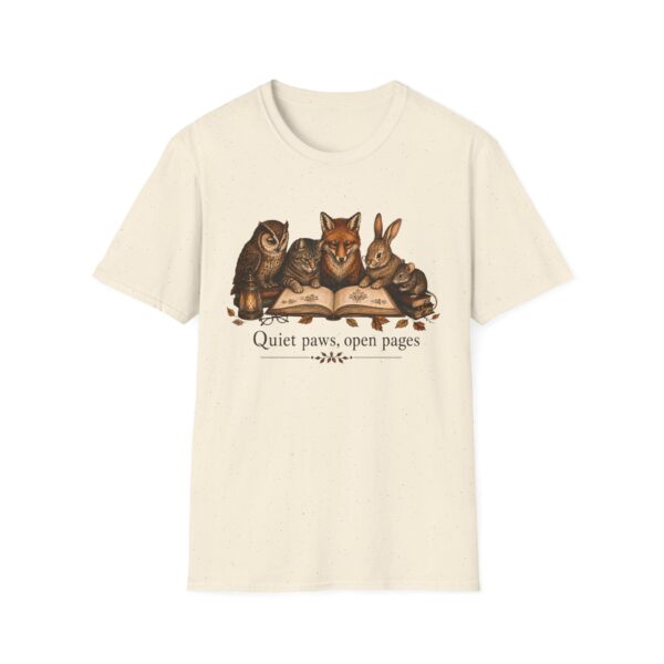 Reading Forest Animals T-Shirt — "Quiet Paws, Open Pages" Book Lover Tee