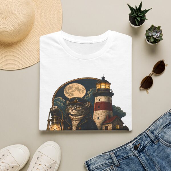 Keeper of the Night Lighthouse Cat T-Shirt — Night Light Graphic Tee