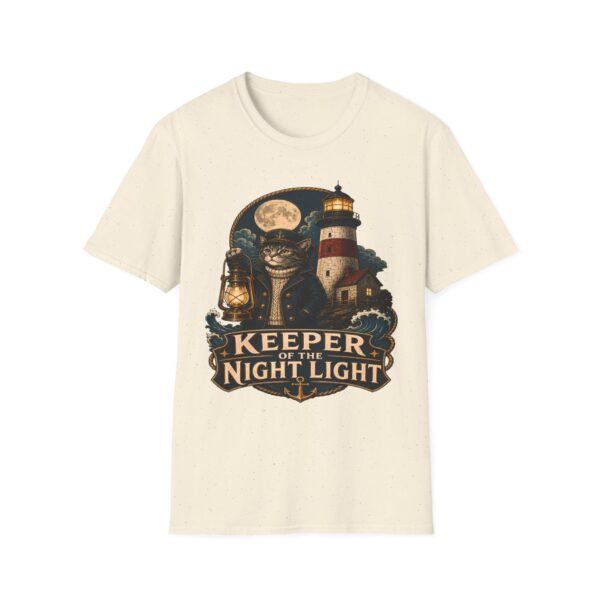 Keeper of the Night Lighthouse Cat T-Shirt — Night Light Graphic Tee