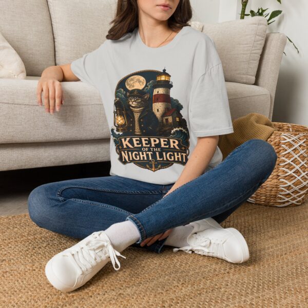 Keeper of the Night Lighthouse Cat T-Shirt — Night Light Graphic Tee