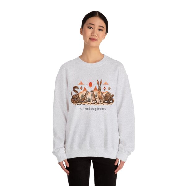 Desert Wildlife Crewneck Sweatshirt – "Soft Sand, Sharp Instincts" Snake, Lizard & Turtle Graphic