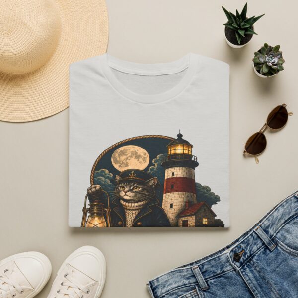 Keeper of the Night Lighthouse Cat T-Shirt — Night Light Graphic Tee
