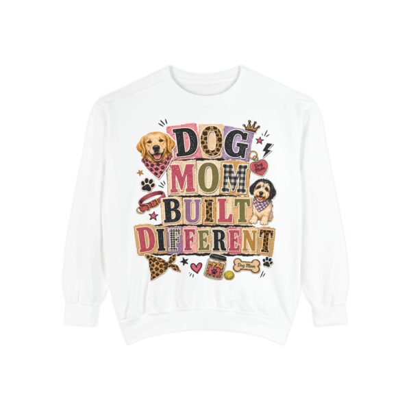 Dog Mom Built Different Sweatshirt — Paw Print Crewneck for Dog Lovers