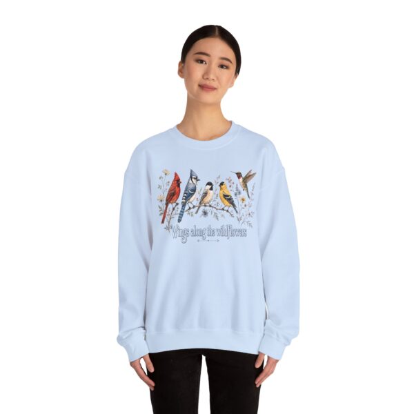 Birds of Winter "Wings Along the Wildflowers" Crewneck Sweatshirt