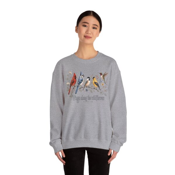 Birds of Winter "Wings Along the Wildflowers" Crewneck Sweatshirt
