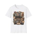 Too Many Books T-Shirt — Vintage Bibliophile Reading Tee
