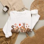 Desert Fox and Hare Illustration Sweatshirt | Soft Sand Sharp Instincts