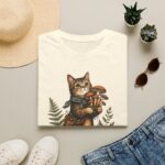 Cat Forager T-Shirt — Cute Kitten Holding Mushrooms “Forage Mode”