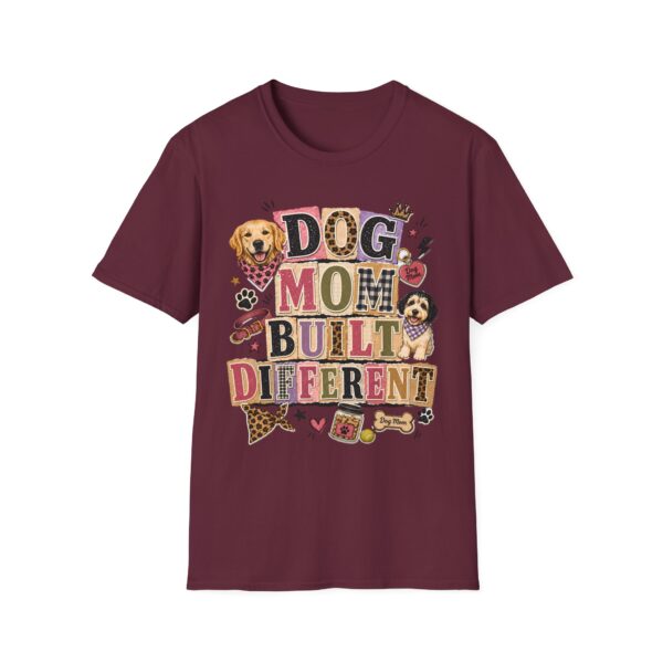 Dog Mom, Built Different T-Shirt — Cute Graphic Tee for Dog Lovers