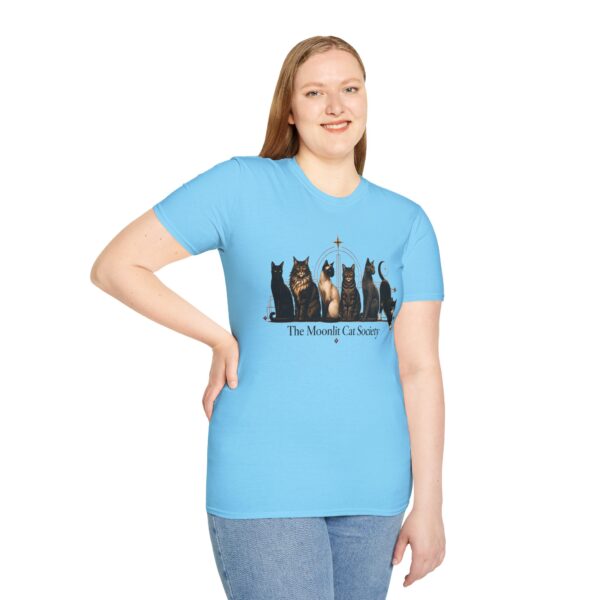 Moonlit Cat Society Graphic Tee - Cat Moonlight Shirt