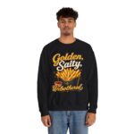 French Fry Crewneck Sweatshirt — "Golden, Salty, Unbothered" Graphic