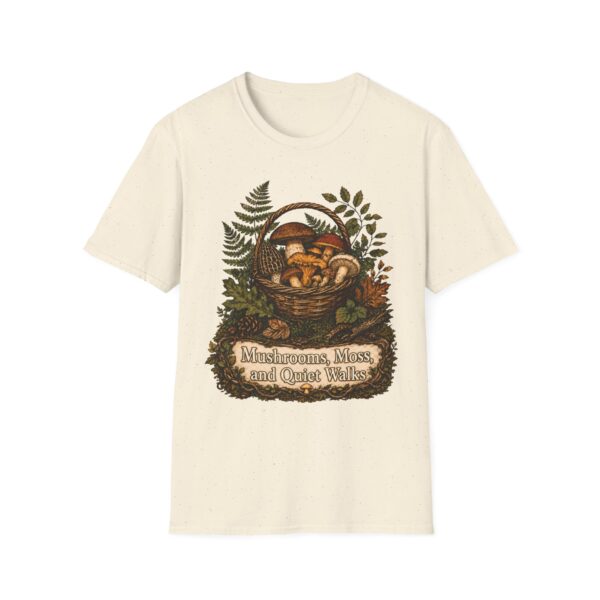 Mushrooms Walks Quiet Walks Wild Mushroom Basket T-Shirt | Foraging Nature Graphic Tee