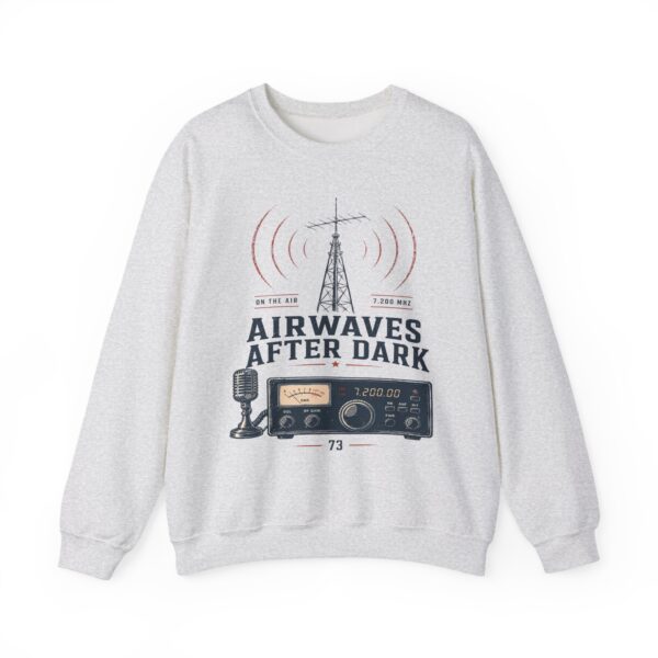 Airwaves After Dark Retro Radio Crewneck — Ham Radio Antenna Sweatshirt