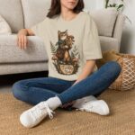 Cat Forager T-Shirt — Cute Kitten Holding Mushrooms “Forage Mode”