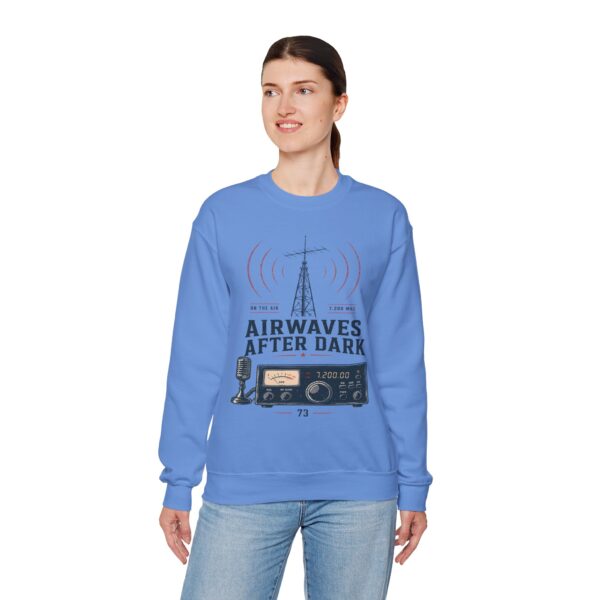 Airwaves After Dark Retro Radio Crewneck — Ham Radio Antenna Sweatshirt