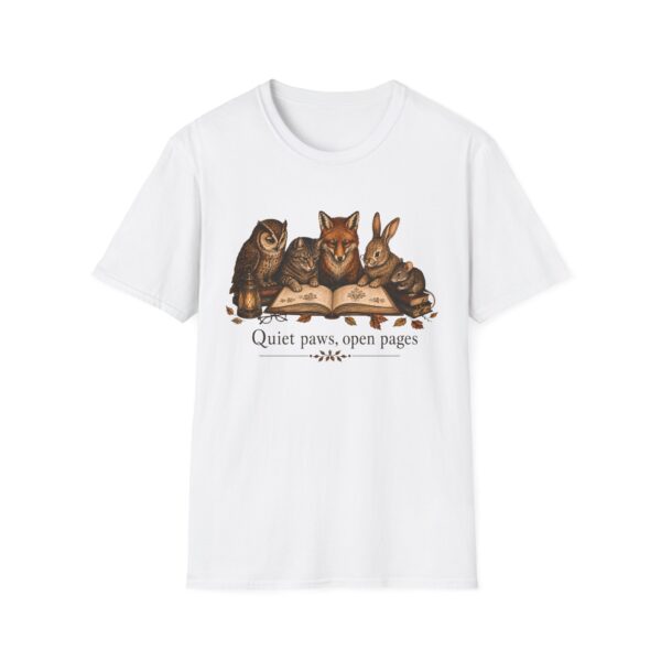 Reading Forest Animals T-Shirt — "Quiet Paws, Open Pages" Book Lover Tee