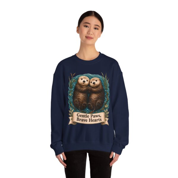 Otter Crewneck Sweatshirt — 'Gentle Paws, Brave Hearts' Cute Animal Graphic