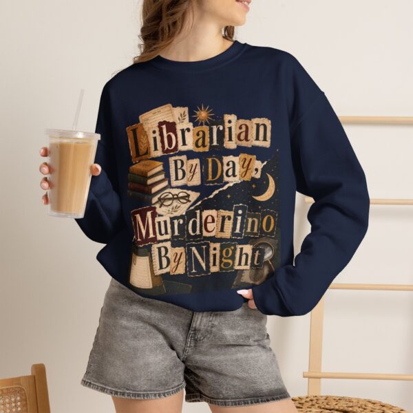 Librarian By Day Murderino By Night Sweatshirt — Cozy Mystery Lover Crewneck