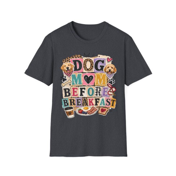 Dog Mom Before Breakfast Retro Paw & Bone T-Shirt