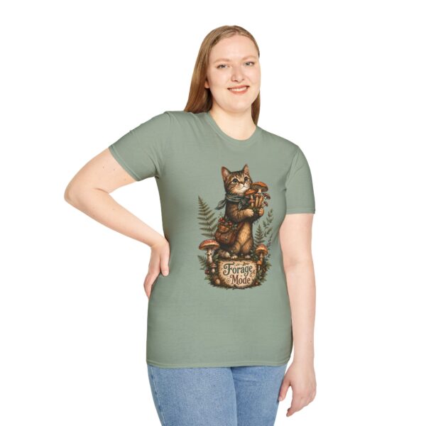 Cat Forager T-Shirt — Cute Kitten Holding Mushrooms “Forage Mode”
