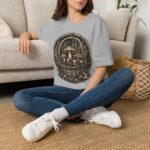 Vintage Mushroom Basket T-Shirt — Botanical Fungi Illustration Tee