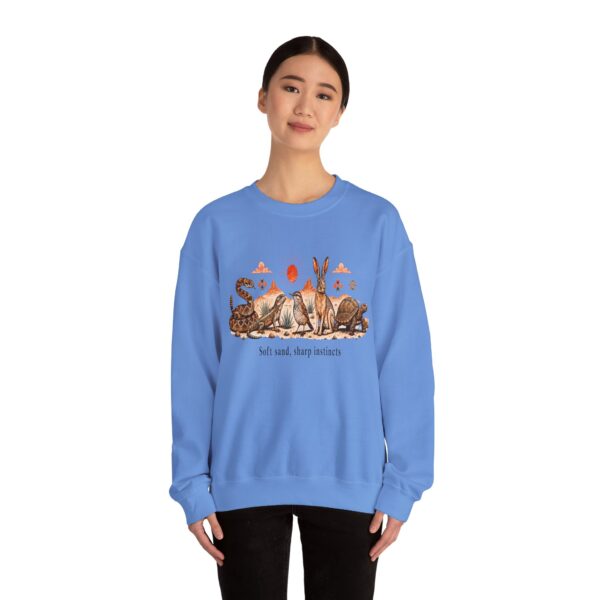 Desert Wildlife Crewneck Sweatshirt – "Soft Sand, Sharp Instincts" Snake, Lizard & Turtle Graphic