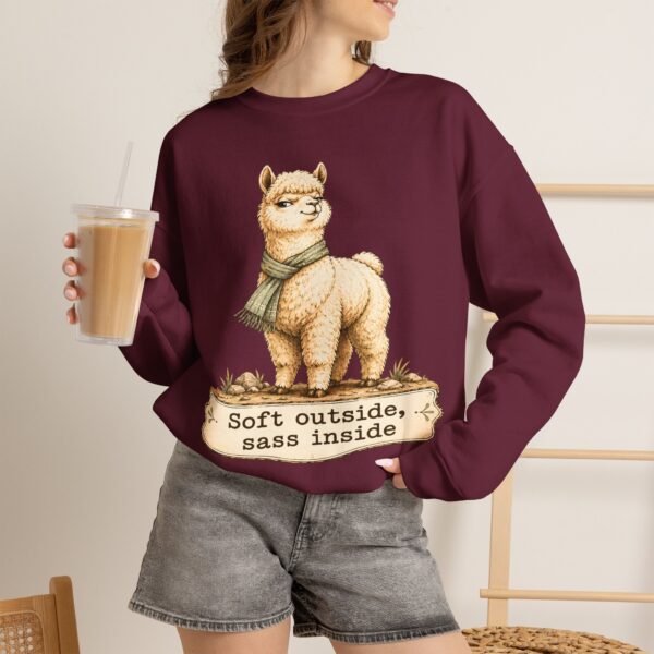 Alpaca Crewneck Sweatshirt – "Soft outside, sass inside" Cozy Graphic Pullover