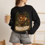 Mushroom Basket Sweatshirt — "Mushrooms, Moss, and Quiet Walks" Cozy Nature Crewneck