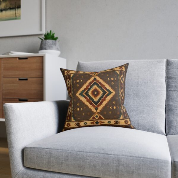 Square Pillow - Southwestern Diamond Throw Pillow - Boho Native Pattern Accent Cushion