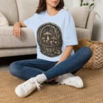 Vintage Mushroom Basket T-Shirt — Botanical Fungi Illustration Tee