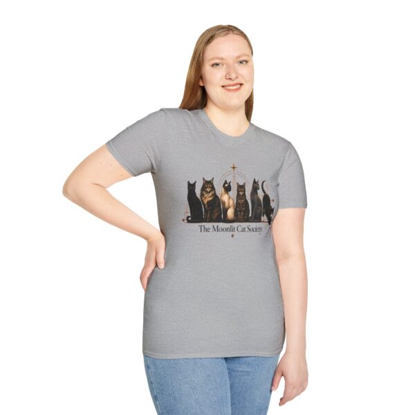 Moonlit Cat Society Graphic Tee - Cat Moonlight Shirt