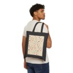 Vintage Wildflower Pattern Tote Bag | Floral Canvas Market Bag