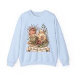 Vintage Tea Floral Crewneck Sweatshirt — “Sip Slowly, Stay Cozy”
