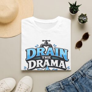Drain the Drama T‑Shirt — Funny Motivational Graphic Tee ("Drain the Drama, Handle the Flow")
