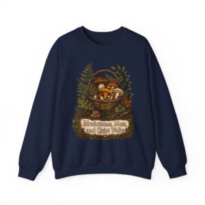 Mushroom Basket Sweatshirt — "Mushrooms, Moss, and Quiet Walks" Cozy Nature Crewneck