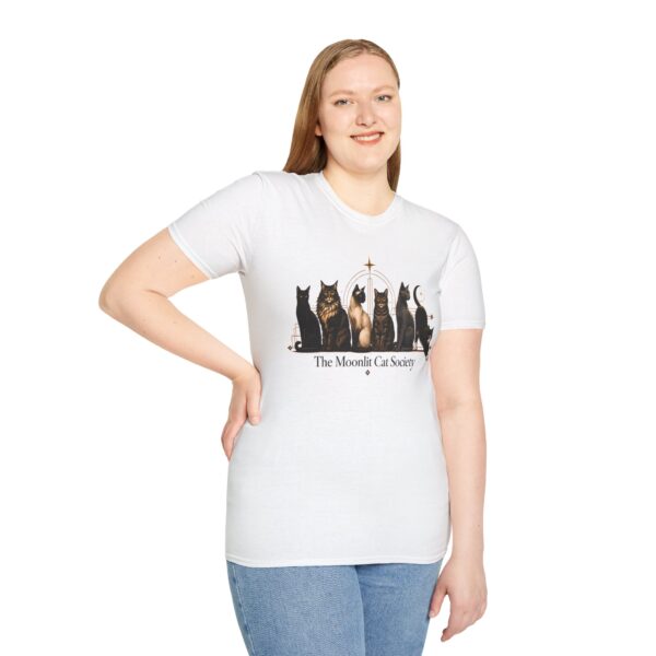 Moonlit Cat Society Graphic Tee - Cat Moonlight Shirt